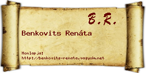 Benkovits Renáta névjegykártya