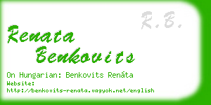 renata benkovits business card