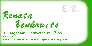 renata benkovits business card